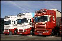 KING OF THE ROAD: Zwei SCANIA TOPLINE von PETER GERHARD Transporte aus dem Westerwald und ein SCANIA TOPLINE \8/ R500 von MICHELS Spedition&Logistik aus Meudt/Westerwald.

