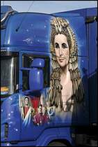 Detailaufnahme eines Airbrushbildes auf einem SCANIA TOPLINE R500 \8/ von NELO-NEUSS.