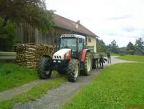 Ein Steyr 9094 bei Landeck in Tirol.
Das Fahrzeug im Zuge des Maschienenrings fr kleine Baustellen eingesezt. 