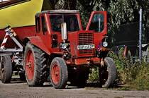 Belarus MTS 50 als Bootsschlepper auf dem Dnholm am 20.08.09