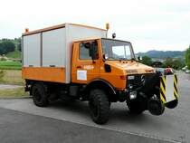 RBS - Mercedes Unimog Nr.92 BE 293092 im RBS Depot in Worbboden in Worb am 22.08.2009