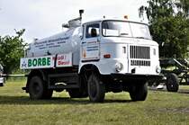 der W50 Sprengwagen macht Pause;
beim Lauf zur LMMV & OBC am 27.06.09 im Stralsunder Speedway-Stadion  Paul-Greifzu  des MC Nordstern