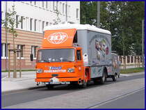 Gesichtet am 03.09.08 in Stralsund am Frankendamm, ein LKW von Bssing, der BS 11 LT. 