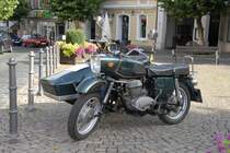 MZ mit Seitenwagen bei der Old- und Youngtimerausstellung des MC Hnfeld am 30.08.2009 in 36088 Hnfeld. 