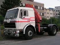 MB1632 mit aufgebautem Hydraulikkran am Messegelnde in Ried i.I. zur abgestellt; 090821