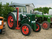 RS04/30 Lachtaube stand auf dem Feld beim Rottelsdorfer Schleppertreffen