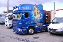 Der Scania eines schweizer Unternehmers auf dem Gelnde der UAG in Basel (frei zugnglich)