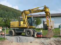 Komatsu PW150ES auf einer Baustelle bei Wallings/Rh�n am 20.09.2009