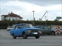 Ein noch rstiger Veteran: ein Moskwitsch 412; dieser Typ wurde 1967 bis 1975 gebaut, d.h. das Exemplar ist ber 30 Jahre alt; - Dresden-Gompitz, 13.09.2007
