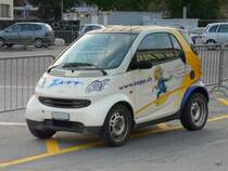 Weisser Smart als Werbetr�ger in Biel am 07.09.2009