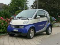 Blauer Smart als Werbetr�ger in Neuhausen am 11.09.2009