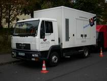 Dieser MAN-LKW brachte am 29.September 2009 die Filmausr�stung zum Bahnhof von Bergen/R�gen wo ein Spielfilm gedreht wurde.