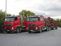 2 Volvo FH haben ein Date auf dem Autohof Werneck am 14.10.2009