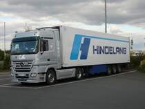 MB Actros mit Auflieger der Firma HINDELANG auf dem Rasthof Werneck am 14.10.2009