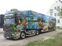 Am 30.09.2006 stand dieser beeindruckende von Walter Rosner lackiert Herpa Prsentiert Nr. 1 Die Wiege der Menschheit Showtruck auf einem Schotterparkplatz in Hirschau.