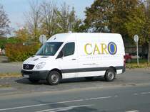 MB Sprinter mit aufgebrachter Werbung f�r die Auto- und LKW-Vermietung  CARO  am 21.10.2009 in Gotha