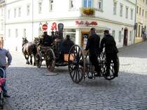 Die Feuerwehrdampfspritze mit Schlauchwagen in Wurzen, 22.09.07