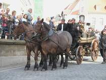 Eine der wenigen betriebsfhigen Feuerwehrdampfspritzen war beim Feuerwehrumzug in Wurzen am 22.09.07 dabei