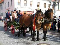 Historische Handfeuerwehrspritze auf dem Marktplat in Wurzen, 22.09.07