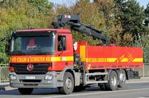 MB Actros 2535 mit  Bordkran  am 20.10.2009 in Euskirchen