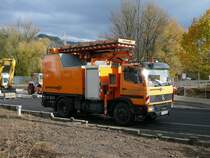 MB LK 1317 als Turmwagen mit Werkstattkofferaufbau von Spefaka, 05.11.2009