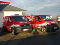 VW T 5 und Opel Movano von CocaCola rasten am 05.11.2009 an der A4