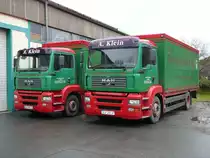 2 x MAN des Getr�nkeh�ndlers KLEIN aus Breternitz/Saale am 09.11.2009 