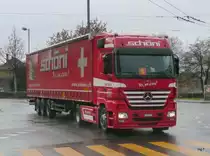 Mercedes ACTROS unterwegs in Nidau am 09.11.2009