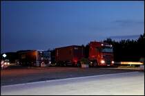 DAF XF105.410SC  SpaceCab  (?) auf dem Rasthof Siegerland-West. (10.09.2009)