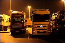 DER STERN STRAHLT HELLER! ACTROS 1846 MP3 am Morgen des 21.09.2009 auf dem Rasthof Siegerland-West. Aufgenommen ohne Stativ.