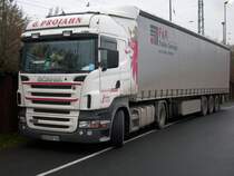 SCANIA-Sattelzug am 16.November 2009 in Bergen/Rgen.