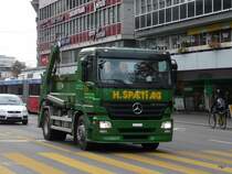 Mercedes ACTROS unterwegs in der Stadt Bern am 13.11.2009