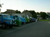 Parade der IFA LKW´s am Vorabend des 10. Bulldogtreffens in Burkhardtsdorf 2007