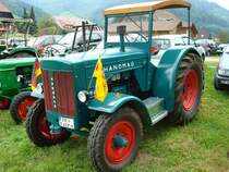 Hanomag R 45,
4-Zyl.4-Takt-Diesel, 5700ccm/45PS , 25Km/h,
wurde gebaut von 1950-57,
Buchenbach 2008