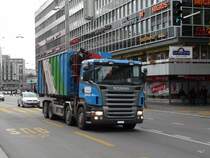 Scania R 420 unterwegs in der Stadt Bern am 13.11.2009