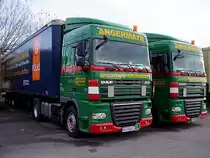 DAF-XF105.480 mit  POLIO -Auflieger sowie XF105.450 w�hrend der Wochenendpause;091122