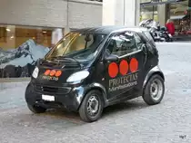 Smart mit Werbung in der Stadt Genf am 11.12.2009