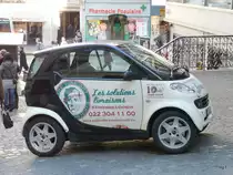 Smart mit Werbung in der Stadt Genf am 11.12.2009