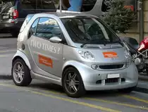 Smart mit Werbung in der Stadt Genf am 11.12.2009