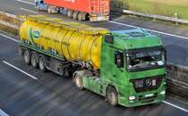 MB Actros 18-48 Chemie-Kessel auf der A61 bei Rheinbach - 15.12.2009