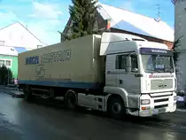 MAN von Braunsdorfer ist mit Nagel-Auflieger im Zustelldienst in Ried i.I:;091222