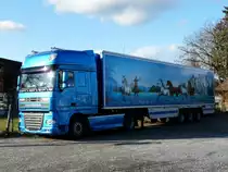 DAF XF 105.410 Sattelschleper abgestellt an der Hauptstrasse in Wynau am 02.01.2010