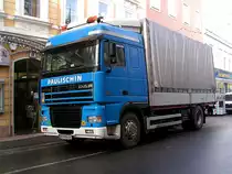 DAF_XF95.530 bei der Zustellung von Waren zur Spirituosenerzeugung in Ried i.I.;091230