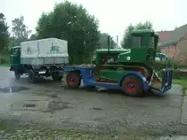 W50-Z mit angehangenem Tieflader  Fritz Drettmann  und BTW-Raube KS 07