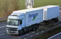 MB Actros  Spedition Bormann  - A 61 bei Rheinbach 15.12.2009