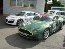 Ein Audi R8 und ein Aston martin bei Zakspeed am N�rburgring.