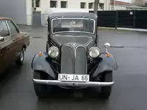 BMW 315 Frontansicht. Baujahr 1934-1937. November 2008 auf dem Parkplatz des Meilenwerkes Dsseldorf.