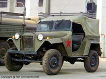 GAZ 67 B - Kbelwagen, Gelndewagen der Roten Armee, diese Fahrzeuge wurden auch in der KVP und NVA als Kommandowagen, Zughilfs- sowie Mannschafts- und Materialtransportfahrzeug eingesetzt - im Bestand der Kieker-Sammlung - fotografiert zum Militrfahrzeug-Treffen in Kummersdorf-Gut am 04.07.2009 - Copyright @ Ralf Christian Kunkel