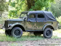 GAZ 69 A (GAZ 69 AM) - K�belwagen (4-t�rig), Gel�ndewagen, Allrad, Kommandowagen, Sowjetarmee, CA, lief auch bei der NVA - fotografiert am 23.05.2009 beim Milit�rfahrzeug-Treffen, St. Barbara Halle, Altes Lager/J�terbog im Land Brandenburg - Copyright @ Ralf Christian Kunkel