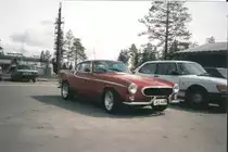 Volvo P 1800 S auf Wolfracefelgen, Baujahr 1961-1971 im Mai 1996 in Ranua/Finnland